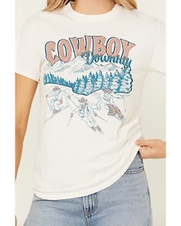 Youth Revolt Women's Cowboy Downhill Short Sleeve Graphic Tee