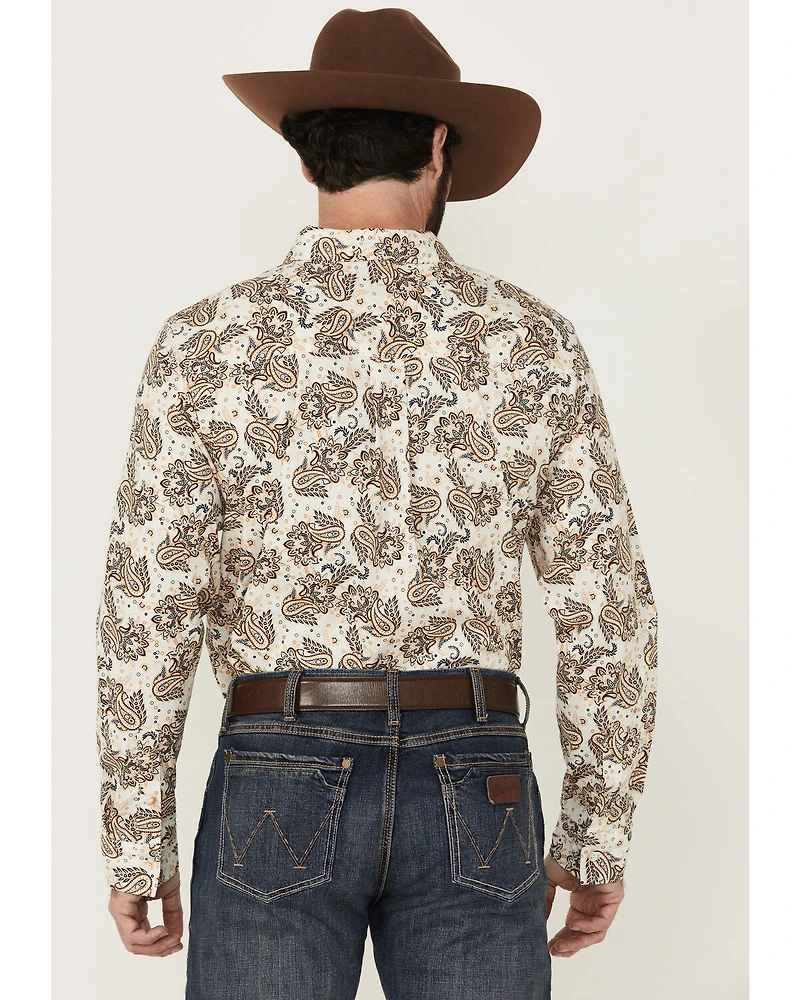 Cody James Men's Kendall Paisley Print Long Sleeve Button-Down Stretch Western Shirt