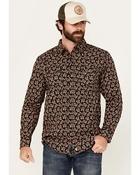 Moonshine Spirit Men's Freedom Paisley Print Long Sleeve Snap Western Shirt