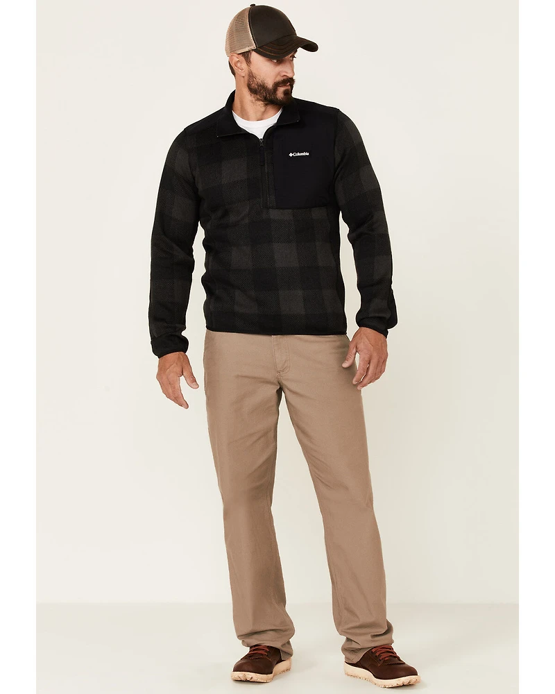 Columbia Men's Buffalo Plaid Print Weather 1/2 Zip Fleece Pullover