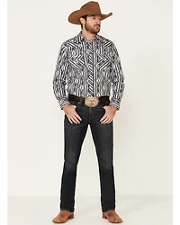 Rock & Roll Denim Men's Southwestern Striped Long Sleeve Snap Western Shirt