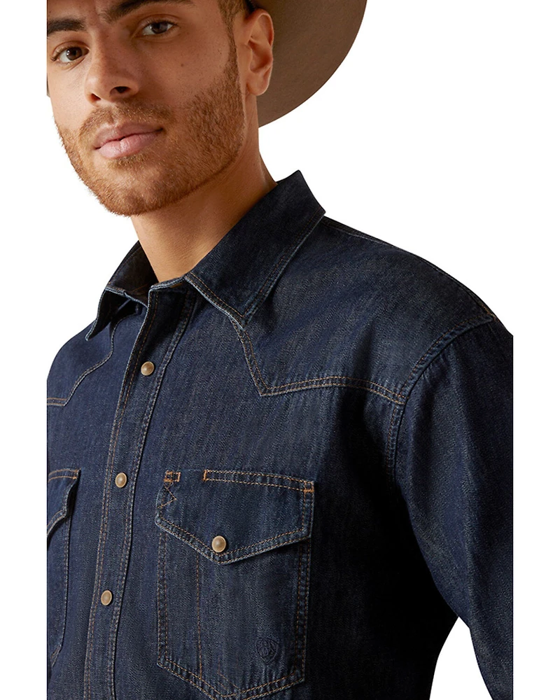 Ariat Men's Classic Denim Long Sleeve Snap Western Shirt - Big