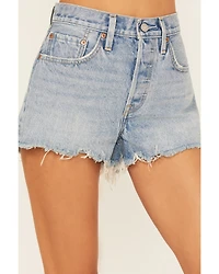Levi's Women's Light Wash Micro Vibes 501 Original Shorts