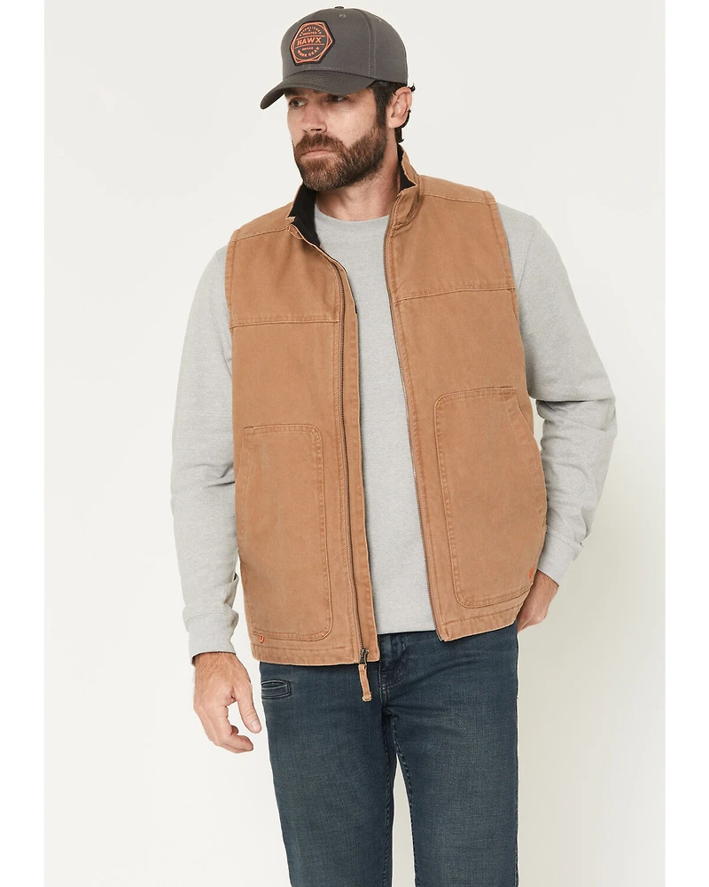 Hawx Men's Fleece Lined Solid Duck Canvas Vest