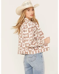 Wrangler Women's Heritage Signature Print Cut Off Jacket