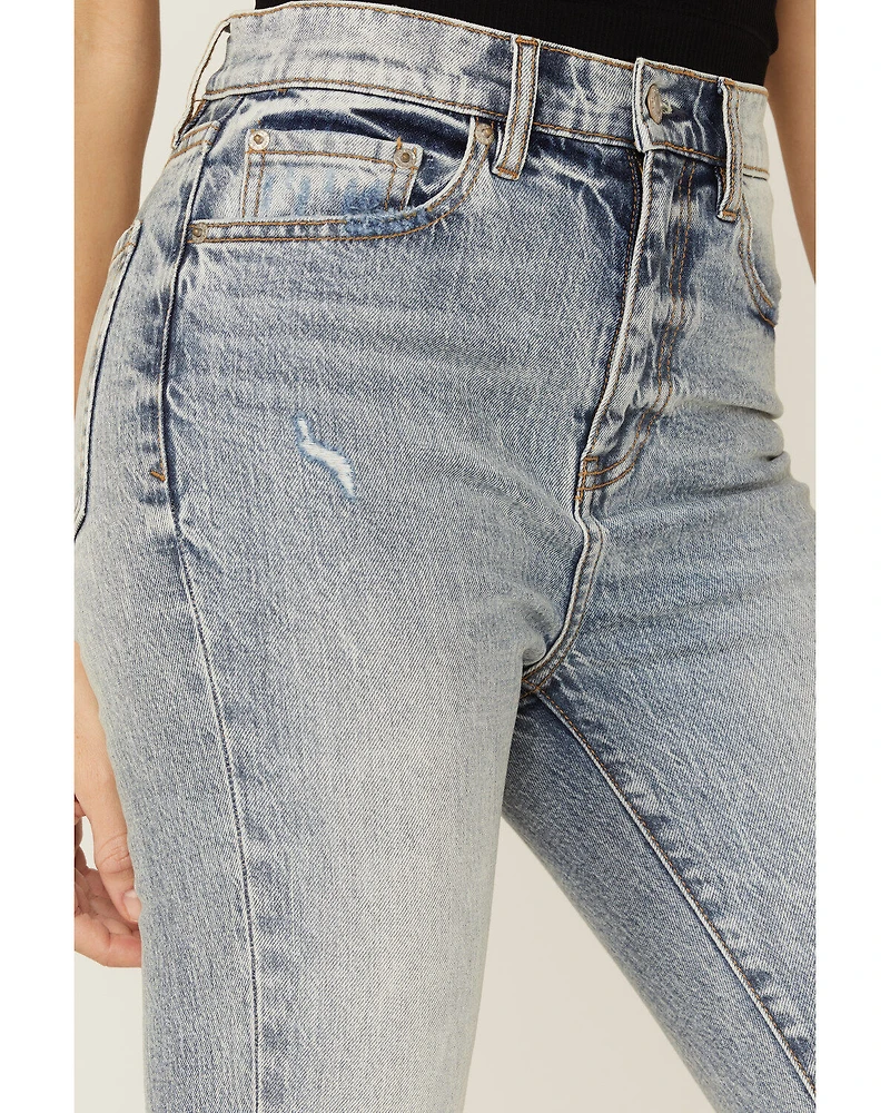 Daze Women's Acid Wash Go-Getter Flare Jeans