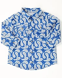 Wrangler Toddler Boys' Paisley Print Long Sleeve Snap Western Shirt