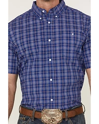 RANK 45® Men's Charge Small Plaid Print Button-Down Western Shirt