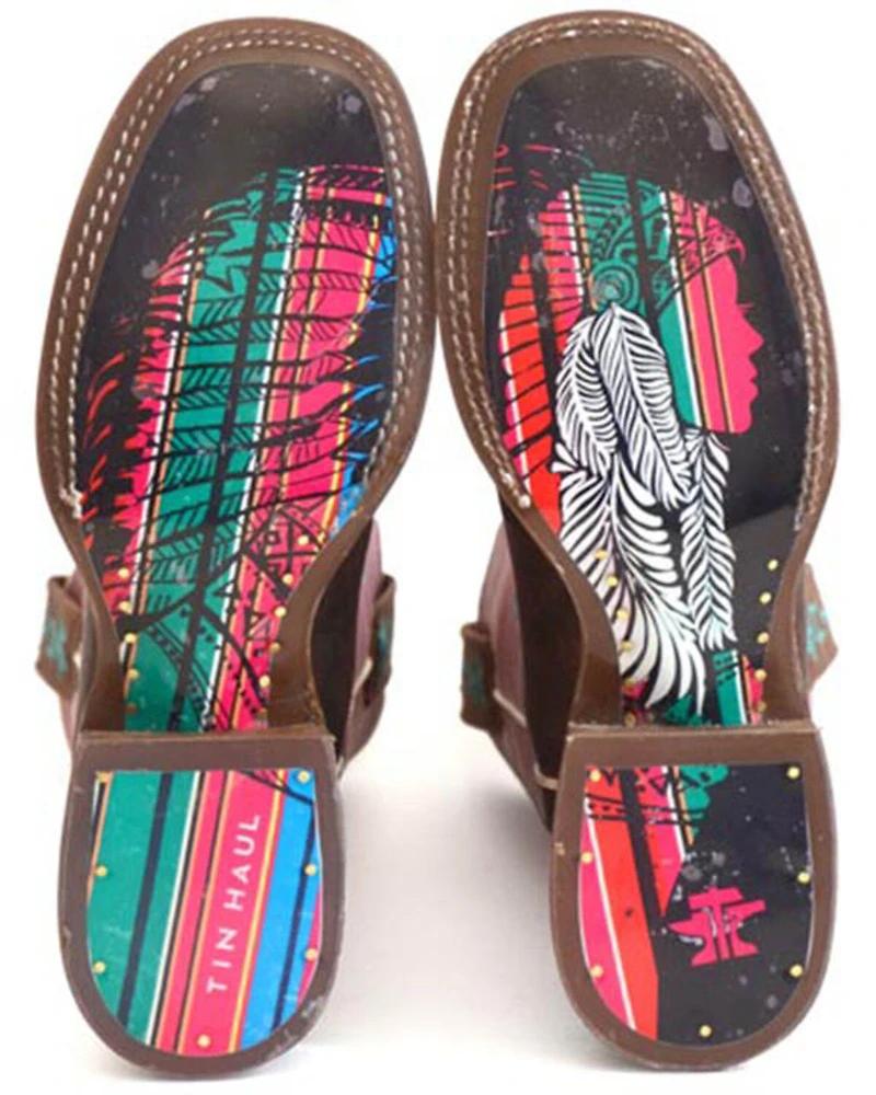 Tin Haul Women's Azteca Western Boots - Broad Square Toe