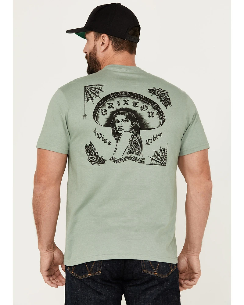 Brixton Men's Vive Libre Short Sleeve Graphic T-Shirt