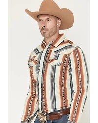 RANK 45® Men's Range Rider Striped Long Sleeve Snap Performance Western Shirt