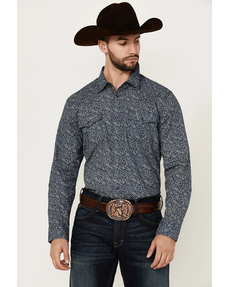 Cody James Men's Grande Floral Print Long Sleeve Pearl Snap Western Shirt