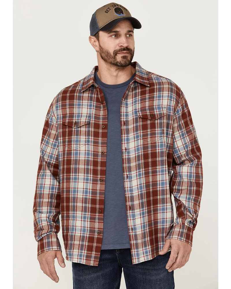 Brothers and Sons Men's Plaid Casual Woven Long Sleeve Button Down Western Shirt