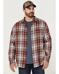 Brothers and Sons Men's Plaid Casual Woven Long Sleeve Button Down Western Shirt