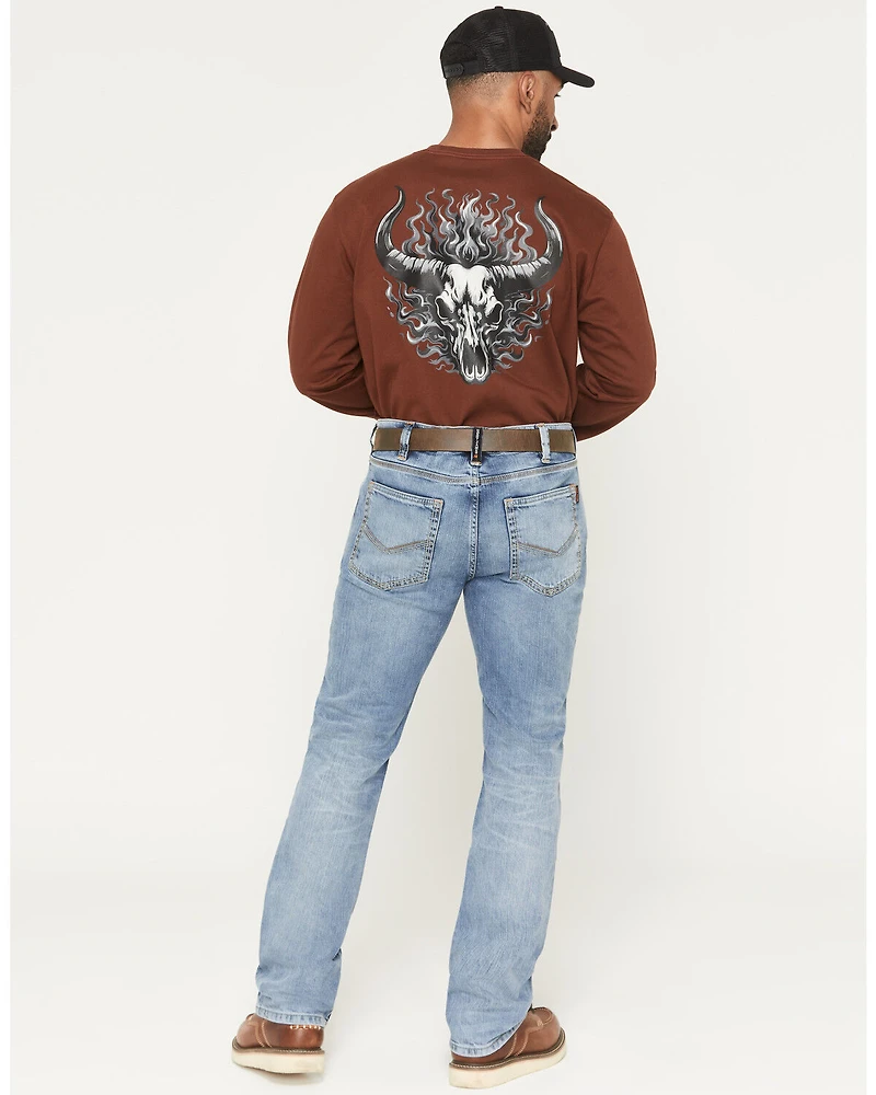 Cody James Men's FR Clover Leaf Wash Slim Straight Stretch Denim Jeans
