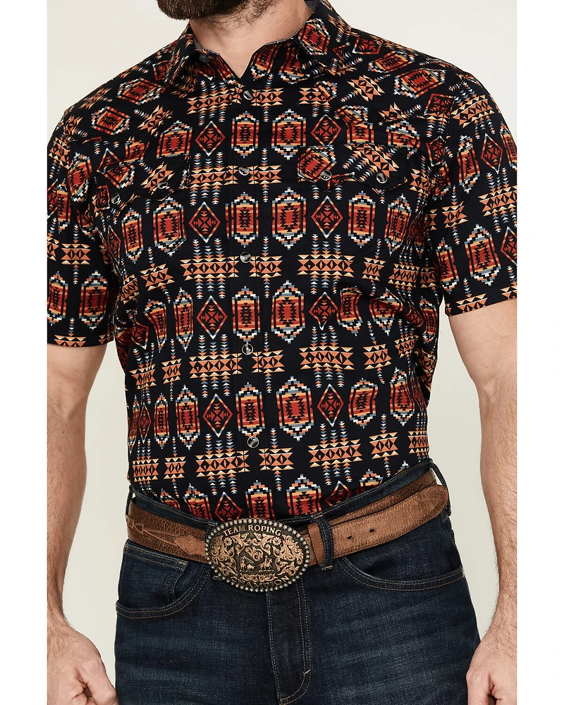 Cody James Men's Axe Throw Southwestern Print Short Sleeve Snap Western Shirt - Tall