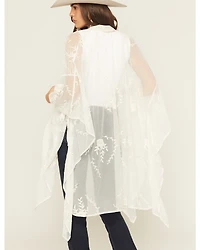 Shyanne Women's Embroidered Mesh Shawl