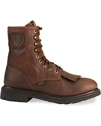 Ariat Waterproof Cascade H20 8" Lace-Up Work Boots - Round Soft Toe