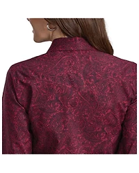 Roper Women's Paisley Print Long Sleeve Button-Down Western Shirt