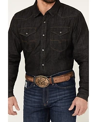 Kimes Ranch Men's Grimes Wash Denim Long Sleeve Pearl Snap Western Shirt