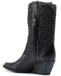 Golo Women's Reverse Woven Shaft Western Fashion Boots - Snip Toe