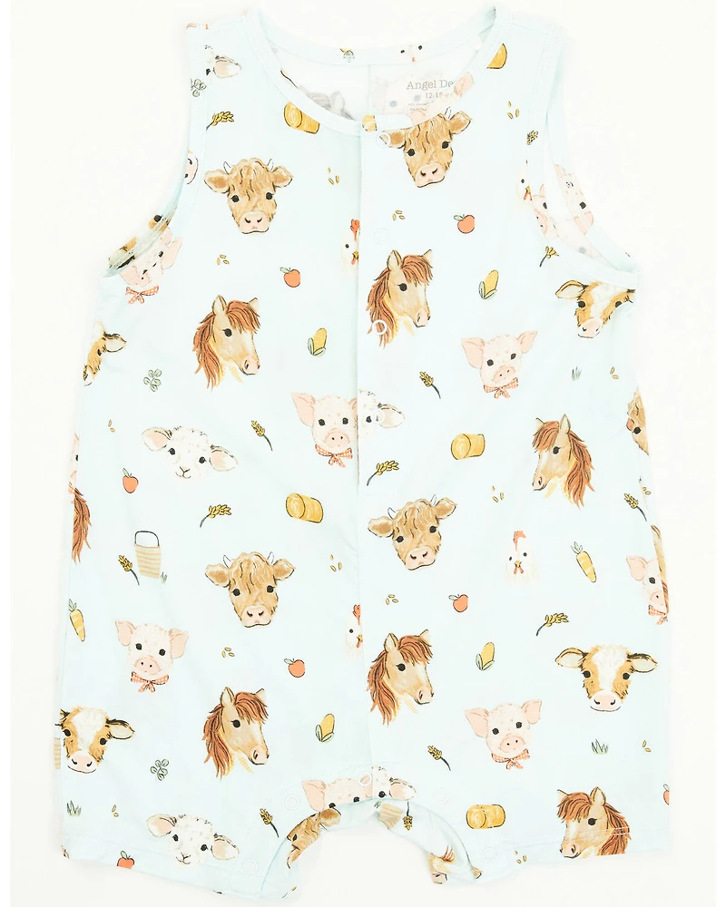 Angel Dear Infant Boys' Animal Faces Sleeveless Romper Onesie