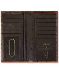 Ariat Men's Rodeo Ostrich Print Floral Embossed Wallet