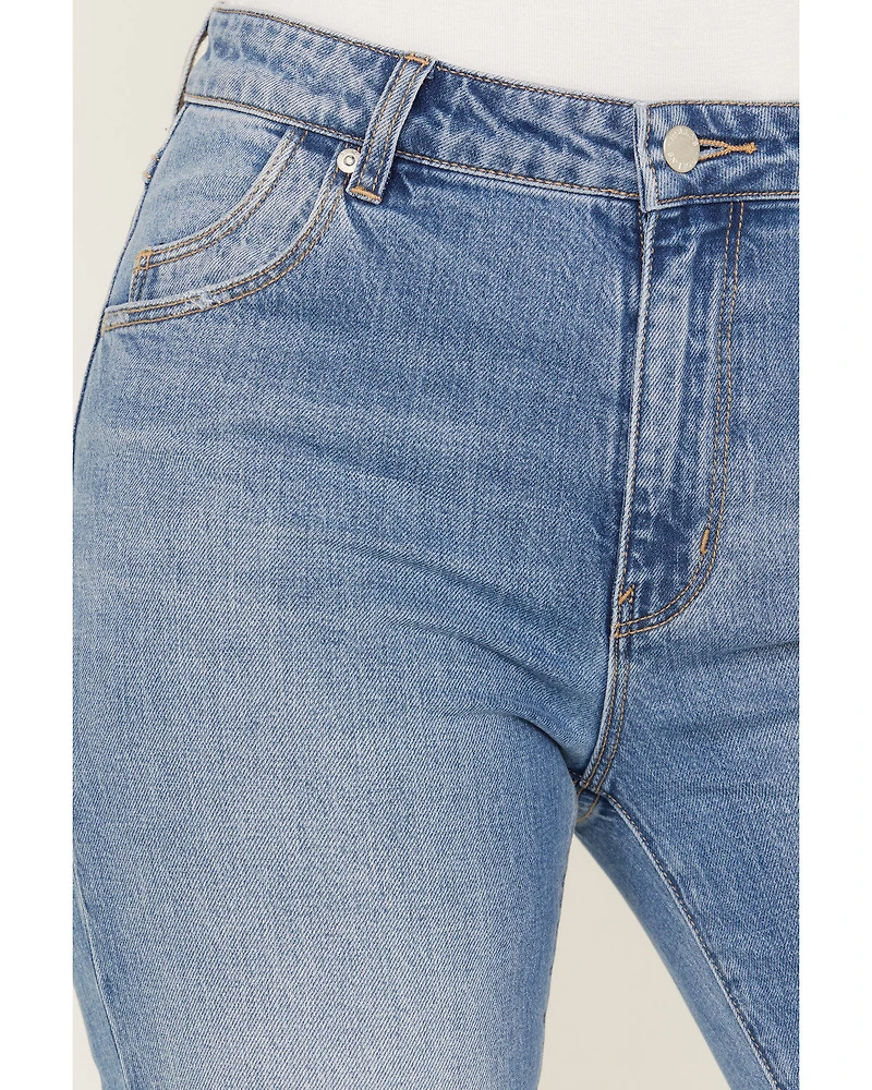 Rolla's Women's Medium Wash Mid Rise Miller Cropped Jeans