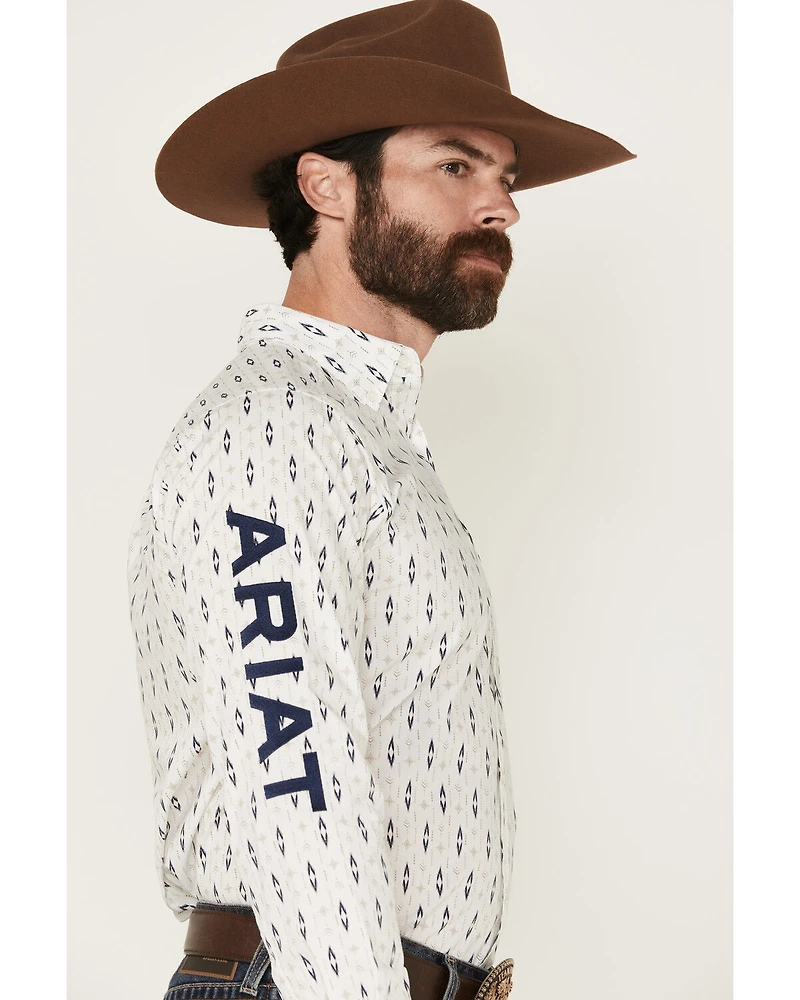 Ariat Men's Team Perkins Geo Print Long Sleeve Button-Down Western Shirt