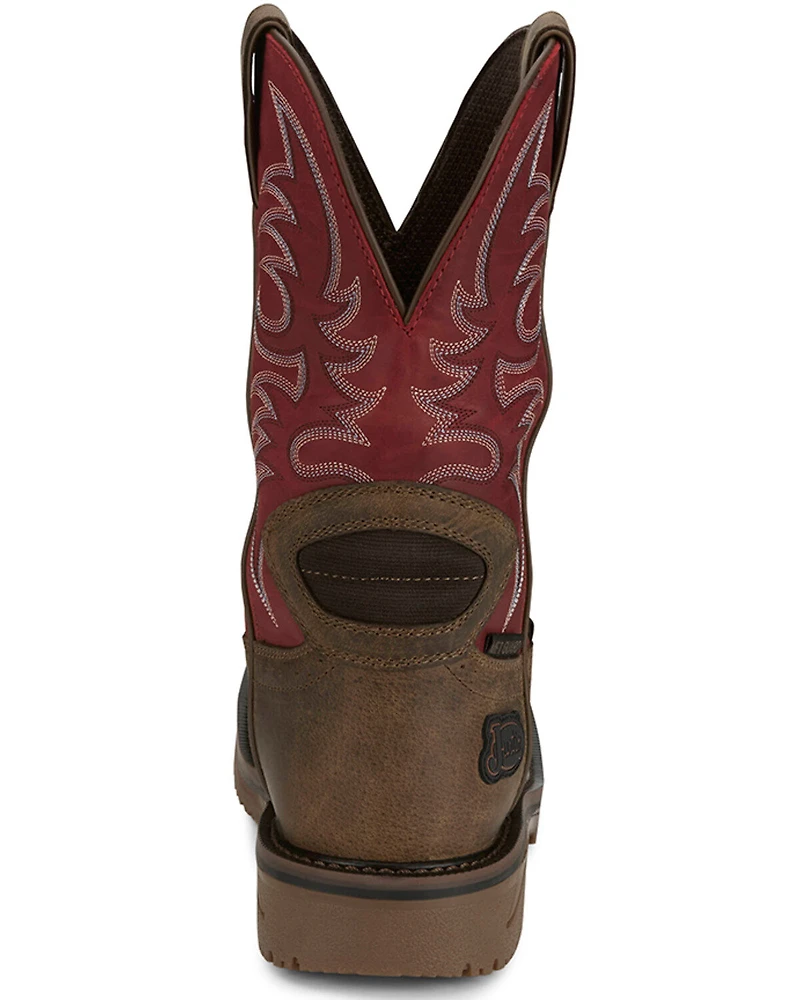 Justin Men's Broncy Waterproof Western Work Boots - Composite Toe