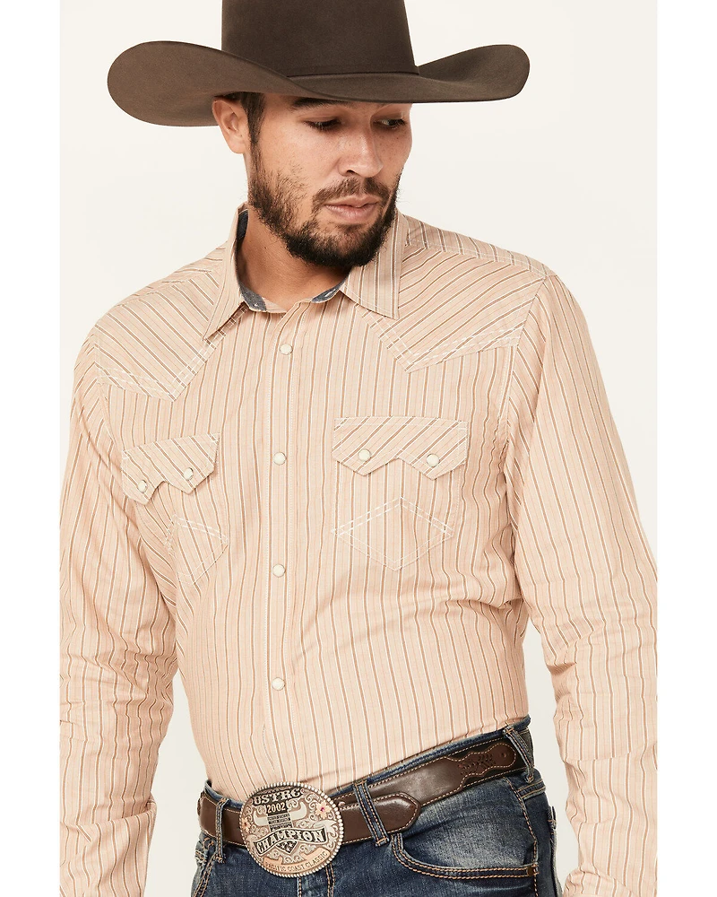 Cody James Men's Reckoning Striped Print Long Sleeve Snap Western Shirt