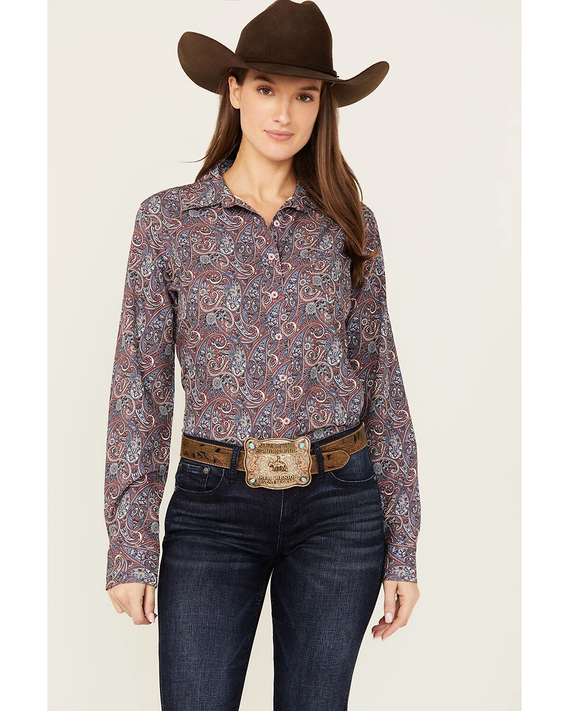 Cinch Women's ARENAFLEX® Paisley Print Long Sleeve Button-Down Western Shirt