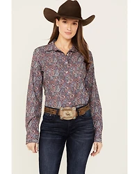 Cinch Women's ARENAFLEX® Paisley Print Long Sleeve Button-Down Western Shirt
