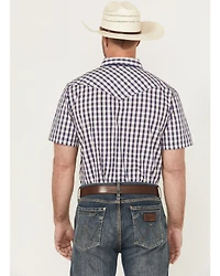 Gibson Trading Co Men's Pointed Arrow 2 Plaid Print Short Sleeve Snap Stretch Western Shirt
