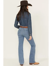 Wrangler Women's Palmer Medium Wash Bespoke High Rise Bootcut Stretch Denim Jeans