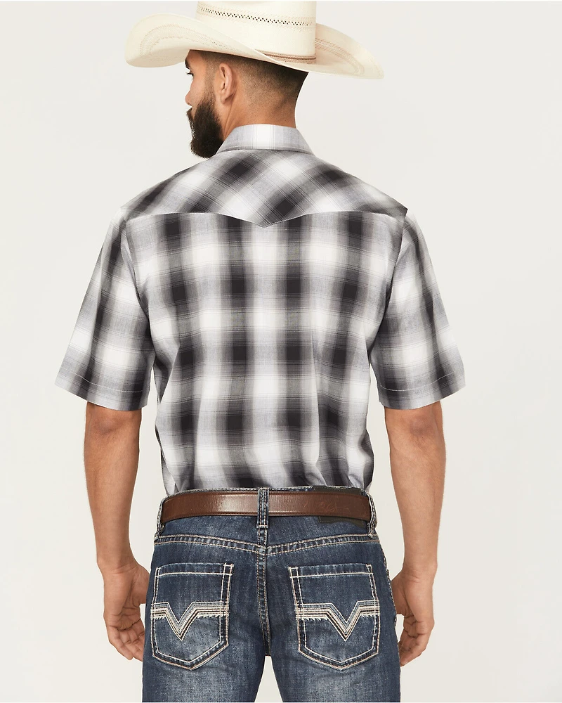 Roper Men's Plaid Print Short Sleeve Snap Western Shirt