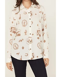 Ariat Women's Homestyle Conversation Print Long Sleeve Button-Down Shirt