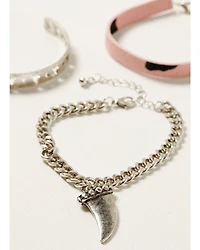 Shyanne Women's Disco Cowgirl Steer Head Chain & Cuff Bracelet Set - 3-Piece