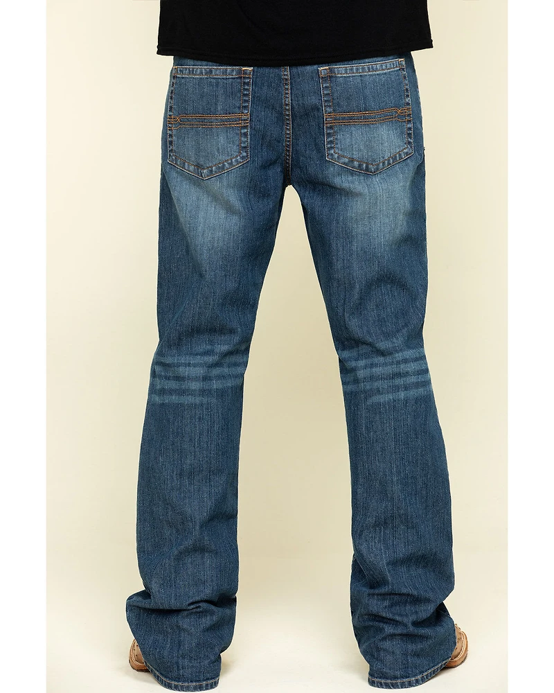 Cody James Men's Wolfstooth Wash Duke Relaxed Bootcut Stretch Denim Jeans