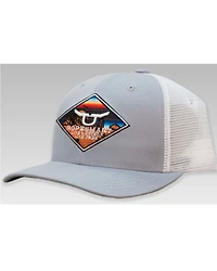 Ropesmart Men's Light Gray Serape Embroidered Diamond Patch Mesh-Back Ball Cap