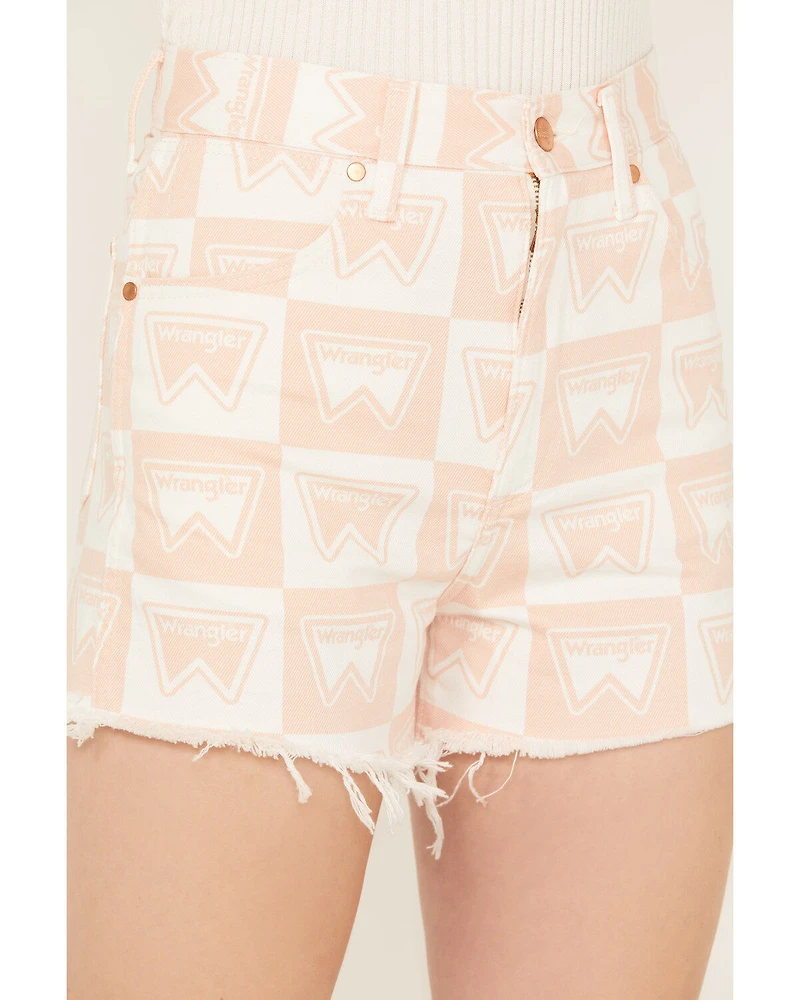 Wrangler Women's Signature Print High Rise Festival Shorts