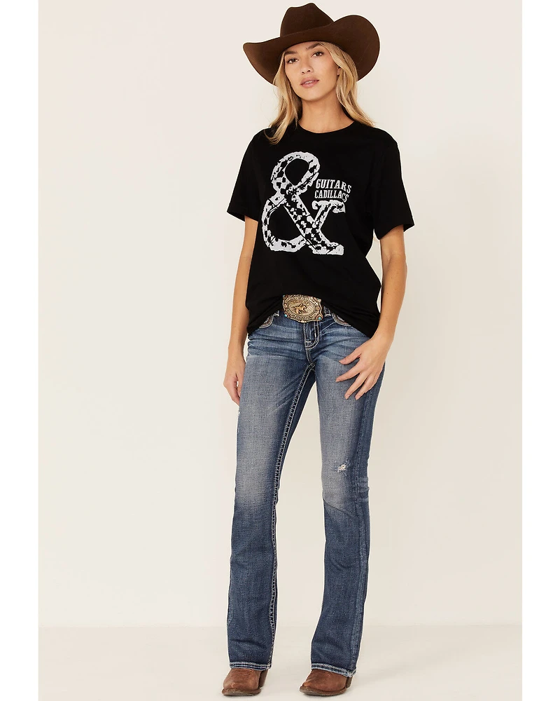 Ruby's Rubbish Women's Guitars & Cadillacs Graphic Short Sleeve Tee