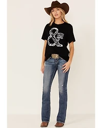 Ruby's Rubbish Women's Guitars & Cadillacs Graphic Short Sleeve Tee