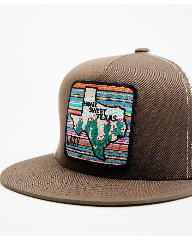 Lazy J Ranch Wear Men's Brown Home Sweet Texas Serape Patch Mesh-Back Ball Cap