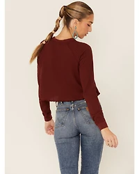 Shyanne Women's Horses Keep Me Stable Graphic Cropped Thermal Shirt