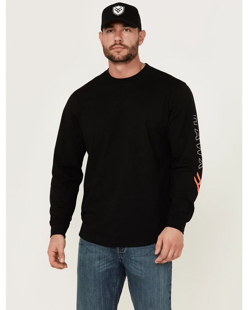 Hawx Men's Logo Long Sleeve Knit Work T-Shirt - Big