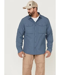 Brothers and Sons Men's Dobby Performance Long Sleeve Button-Down Western Shirt