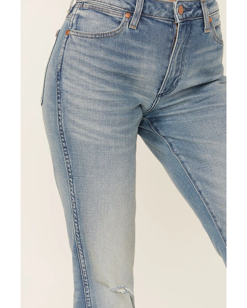 Wrangler Women's Medium Wash Westward Mid Rise Bootcut Stretch Denim Jeans