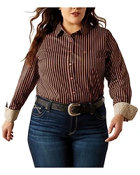 Ariat Women's Kirby Striped Long Sleeve Button-Down Stretch Western Shirt - Plus