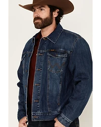 Wrangler Men's Medium Wash Flannel Lined Denim Jacket
